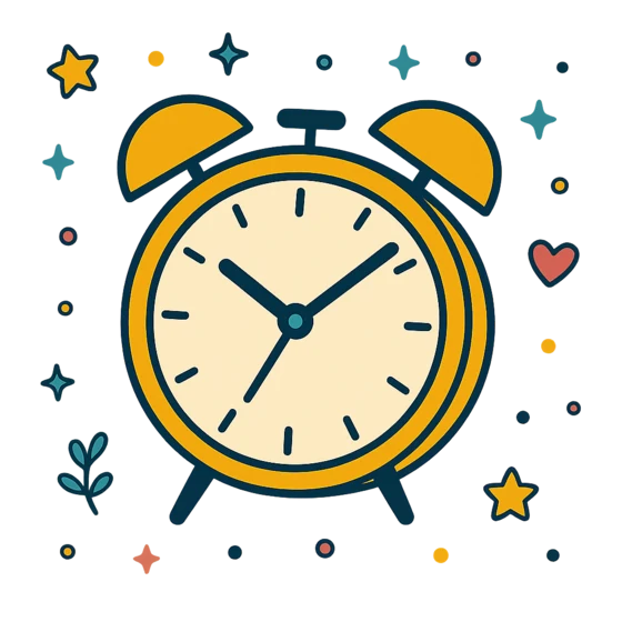 An alarm clock showing early morning